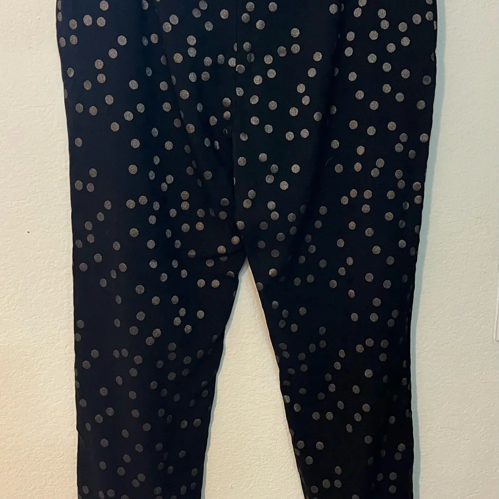 Crown & Ivy Black Pants with Gold Polka Dots - Picture 2 of 7